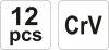 YATO Sada sekáčov, jamkovač a vyrážačov 12 ks (YT-4714)
