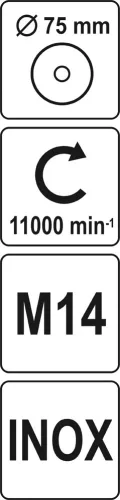 YATO Kefa drôtený čelné M14 x 75 mm INOX (YT-4768)