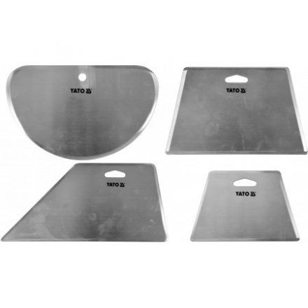 YATO nerezové stolárske škrabky, 205x98 mm, 160x100 mm, 120x80 mm, 100x160 mm, 4 ks. (YT-52788)