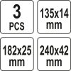 YATO Škrabky 135x14mm, 182x25mm, 240x42mm, 3ks (YT-52863)