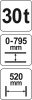 YATO Lis hydraulický 30t, zdvih 0-795mm, šírka 520mm (YT-55582)