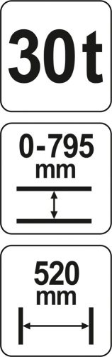 YATO Lis hydraulický 30t, zdvih 0-795mm, šírka 520mm (YT-55582)