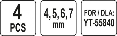 YATO Keramické trysky 4, 5, 6, 7 mm na pieskovanie (YT-55844)