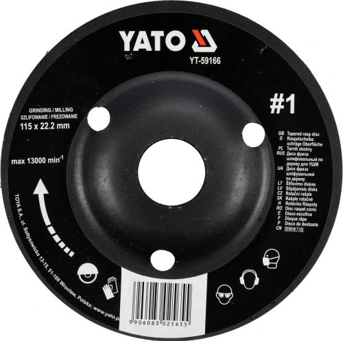 YATO Rotačný rašple uhlová hrubá 115 mm typ 1 (YT-59166)