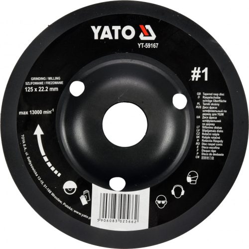 YATO Rotačný rašple uhlová hrubá 125 mm typ 1 (YT-59167)