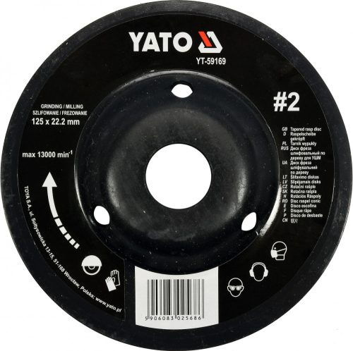 YATO Rotačný rašple uhlová jemná 125 mm typ 2 (YT-59169)
