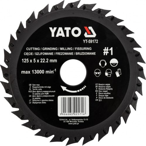 YATO Rotačný rašple Pilková 125 mm typ 1 (YT-59172)