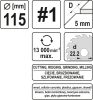 YATO Rotačný rašple Pilková uhlová 115 mm typ 1 (YT-59173)