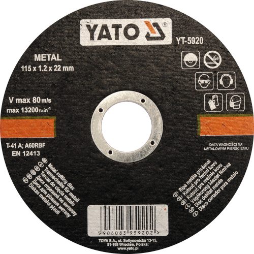 YATO Kotúč na kov 115 x 22 x 1,2 mm (YT-5920)