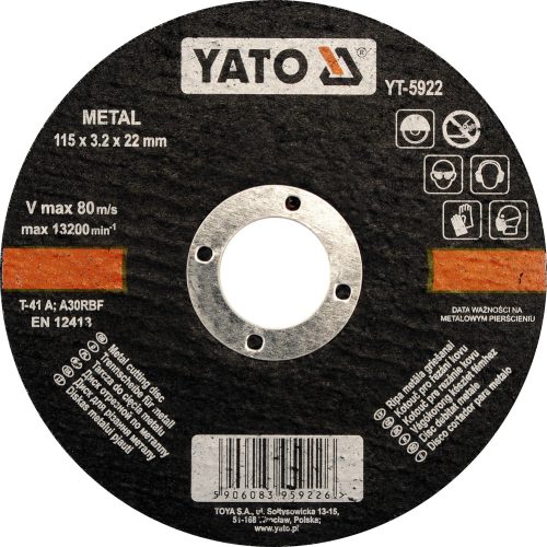 YATO Kotúč na kov 125 x 22 x 1,2 mm (YT-5923)
