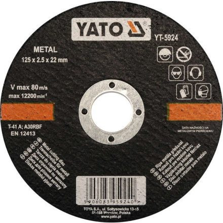 YATO Kovový rezací kotúč 125x2, 5x22mm(YT-5924)