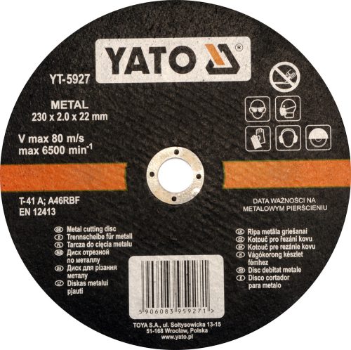 YATO Kotúč na kov 230 x 22 x 2,0 mm (YT-5927)