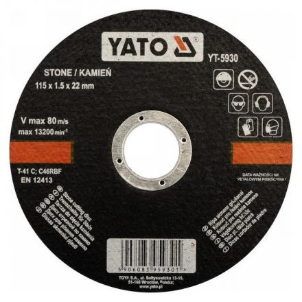 YATO KOTOUČ NA REZANIE KAMEŇA 115x1,5x22MM (YT-5930)