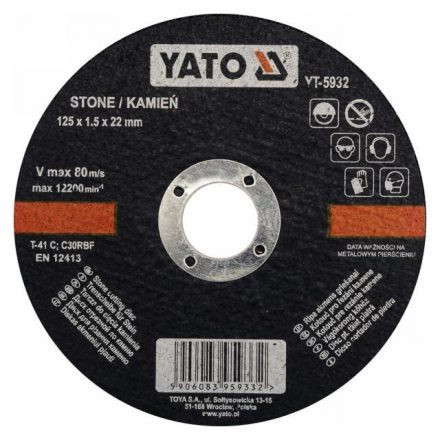 YATO KOTOUČ NA REZANIE KAMEŇA 125x1,5x22MM (YT-5932)