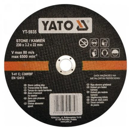 YATO Kotúč na rezanie kameňa 230 x 22 x 3,2 mm (YT-5935)