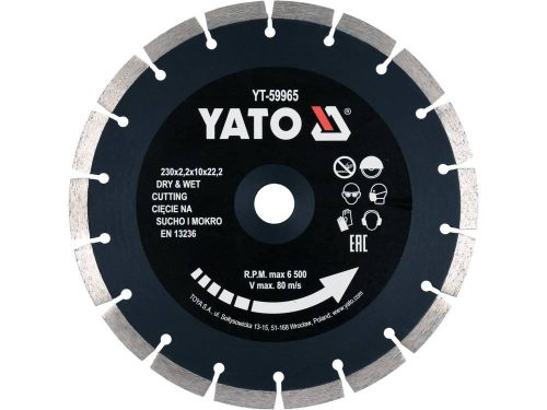 YATO DIAMANTOVÝ DISK 230MM SEGMENTOVANÝ NA BETÓN (YT-59965)