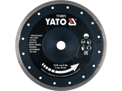 YATO DIAMANTOVÝ KOTOUČ 230MM NA REZANIE A BRÚSENIE KERAMIKA (YT-59975)