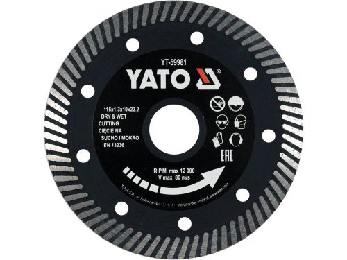 YATO DIAMANTOVÉ ČEPEĽOVÉ TURBO 115MM NA TVRDÉ OBKLADY (YT-59981)