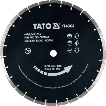 YATO DIAMANTOVÝ DISK NA BETÓN 400x25,4MM (YT-60004)