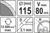 YATO Kotúč diamantový 115 x 22,2 x 2,1 mm hladký (YT-6012)