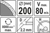 YATO Kotúč diamantový 200 x 25,4 x 2,2 mm hladký (YT-6017)