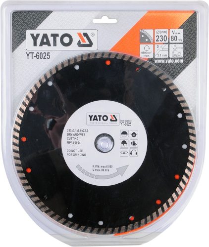 YATO Kotúč diamantový 230 x 22,2 x 3,1 mm turbo (YT-6025)