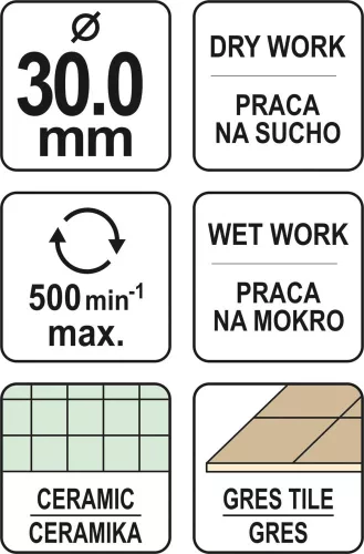 YATO Diamantový jadrový vrták na porcelán a keramiku (YT-60430)