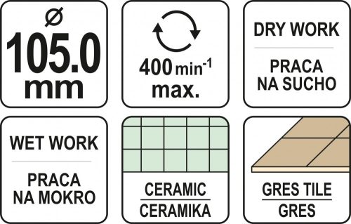 YATO Diamantový vrták do kameňa/keramiky/porcelánu 105MM (YT-60435)