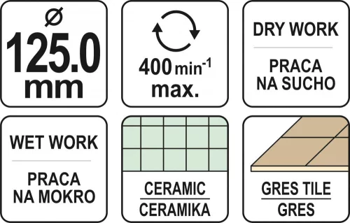YATO Diamantová vŕtacia korunka na obklady 125MM (YT-60436)
