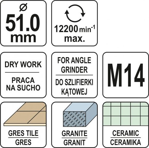 YATO DIAMANTOVÝ VRTÁK DO GRESU 51MM (YT-60446)