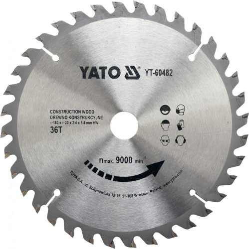 YATO Kotúč na stavebné drevo 180 x 20 mm 36z (YT-60482)
