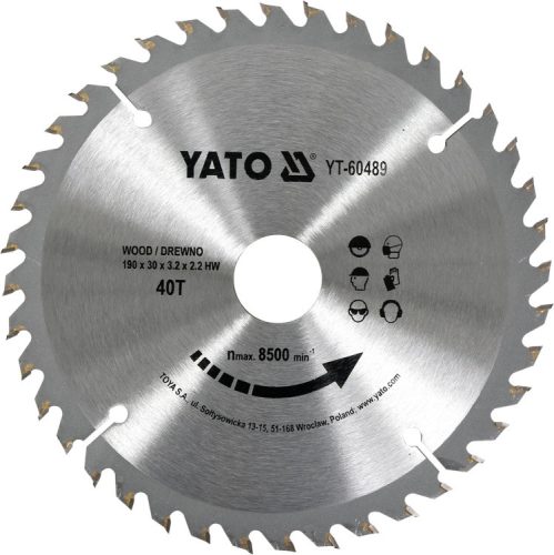 YATO VIDIA pílový kotúč na drevo 190x40x30mm (YT-60489)