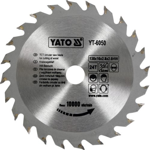YATO Pílový kotúč na drevo 130 x 16 x 2,8 x 2 mm 24 zubov otáčky až 10000 1/min. (YT-6050)