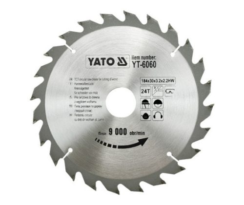 YATO TCT Kotúč na drevo , 184x30 mm 24z (YT-6060)