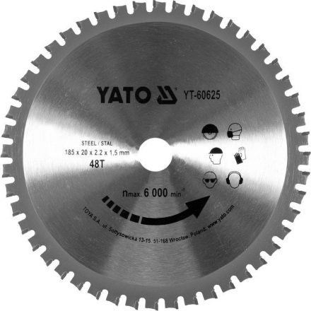 YATO Pilový kotouč na železo NA KOV 185/48T 20MM (YT-60625)