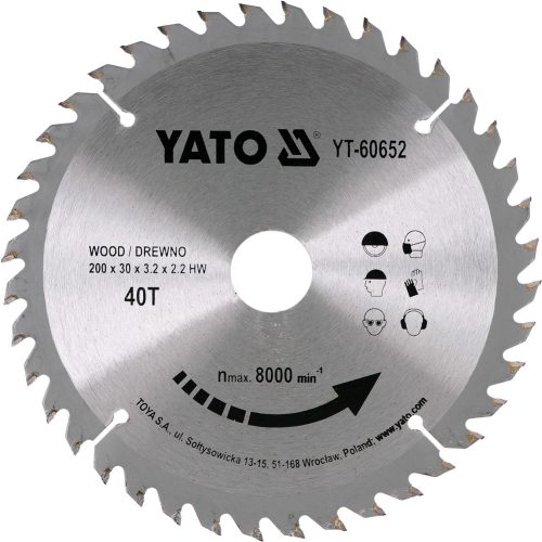 YATO Kotúč na drevo 200 x 30 mm 40z (YT-60652)
