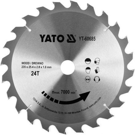 YATO Pílový kotúč na drevo Yato 235x25,4x24z (YT-60685)