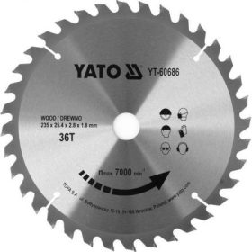   YATO Pílový kotúč na drevo YATO 235 x 25,4 x 2,8 x 1,8 mm 36 zubov RPM až 7000 1/min. (YT-60686)