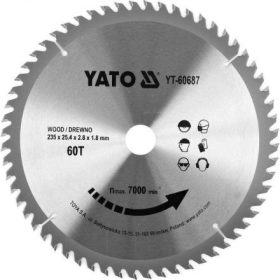 YATO TCT KOTUČ NA DREVO 235X60TX25,4MM (YT-60687)