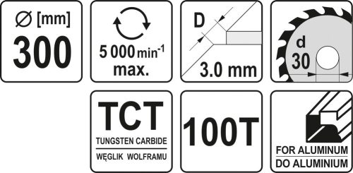 YATO Kotúč na hliník 350 x 30 mm 100z (YT-6099)