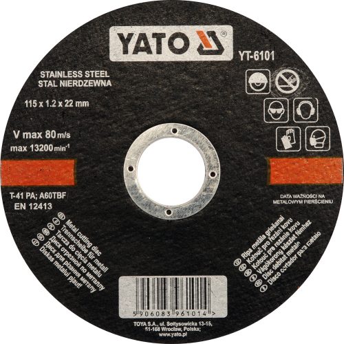 YATO Kotúč na kov 115 x 22 x 1,2 mm INOX (YT-6101)