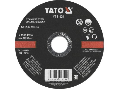 YATO INOX REZNÝ KOTÚČ 125X1,0X22,2MM (YT-61025)