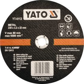   YATO Priemer rezného kotúča na kov 230x3, 2x22mm (YT-6112)