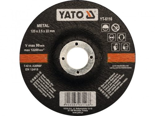 YATO KOVOVÝ REZACÍ KOTÚČ YATO 125X2,5X22,00 MM (YT-6116)