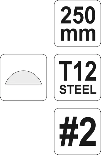 YATO Pilník zámočnícky polguľatý stredne hrubý 250 mm (YT-6231)