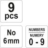 YATO Razidlá číselná 6 mm 9 ks 0-9 (YT-6854)