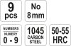 YATO Razidlá číselná 8 mm 9 ks 0-9 (YT-6855)