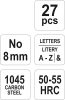 YATO Razidlá písmenková 8 mm 27 ks A-Z,& (YT-6863)