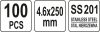 YATO NEREZOVÉ STE KABELOVÉ SPOJKY 4,6X250MM 100PC (YT-70562)