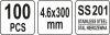 YATO NEREZOVÉ STE KABELOVÉ SPOJKY 4,6X300MM 100PC (YT-70563)